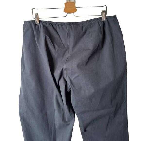 Eileen Fisher Plus 1X Gray Side Zip Organic Stretch Cotton Slim Ankle Pant (B) - Picture 7 of 8